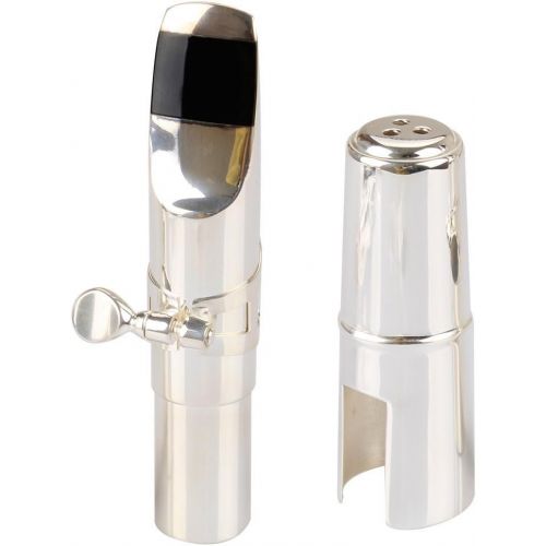  Bb Tenor Sax Mouthpiece, Aibay Nickel Platedze Bb Tenor Metal Saxophone Mouthpiece with Cap and Ligature Size #7