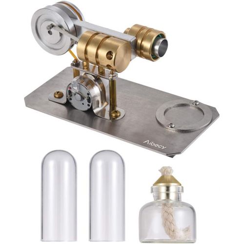  Aibecy Hot Air Stirling Engine Motor Model Electricity Generator Metal Base Science Educational Toy