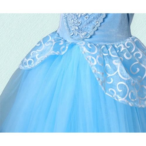  aibeiboutique Princess Dress Up Deluxe Party Costume Halloween Cosplay with Accessories (2-3 Years) Light Blue