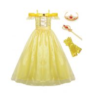 Aibeiboutique Little Girls Layered Princess Belle Costume Dress up