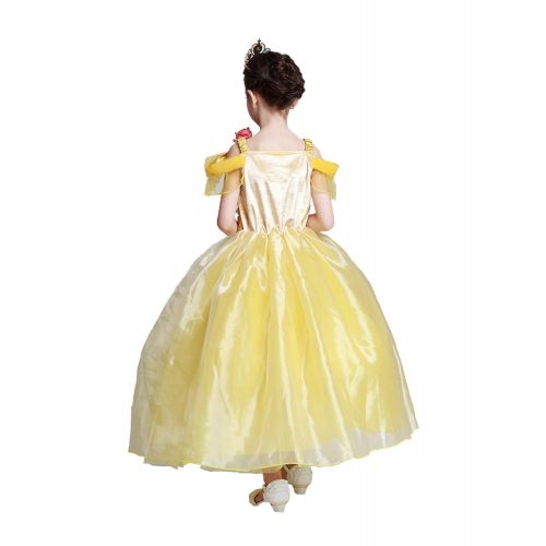  Aibeiboutique Little Girls Layered Princess Belle Costume Dress up