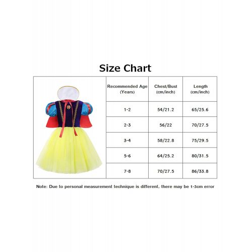  Aibeiboutique aibeiboutique Snow White Costume for Girls Halloween Princess Dress Up with Accessories