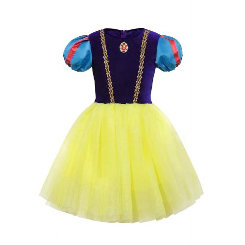  Aibeiboutique aibeiboutique Snow White Costume for Girls Halloween Princess Dress Up with Accessories