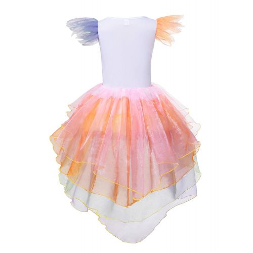  Aibeiboutique Rainbow Unicorn Tutu Costume Princess Dress Up with Headband, Wings