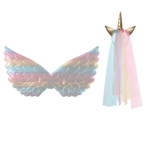  Aibeiboutique Rainbow Unicorn Tutu Costume Princess Dress Up with Headband, Wings