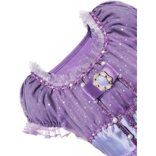  aibeiboutique Girls Princess Dress up Costume Cosplay Fancy Party Clothes with Tiara, Wand, Gloves