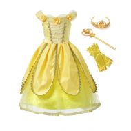 Aibeiboutique Little Girls Layered Princess Belle Costume Dress up