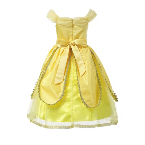  Aibeiboutique Little Girls Layered Princess Belle Costume Dress up