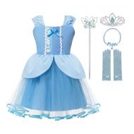 Aibeiboutique Princess Little Mermaid Dress Belle Snow White Rapunzel Cinderella Costume Dresses for Baby Toddler Girls