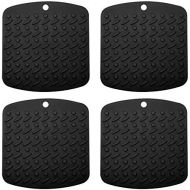 [아마존베스트]Aibrisk Silicone Pot Holders, Silicone Hot Pads for Kitchen,Spoon Rest Garlic Peeler Non Slip, Heat Resistant Trivets for Hot Dishes Multipurpose Kitchen Tool 4 Pack Black,7x7