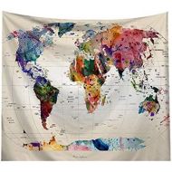 Brand: AidShunn AidShunn Tapestry World Map Tapestry Multi-Color Background Blanket for Living Room Bedroom Dorm House