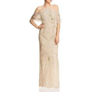 Aidan Mattox Cold-Shoulder Beaded Gown - 100% Exclusive