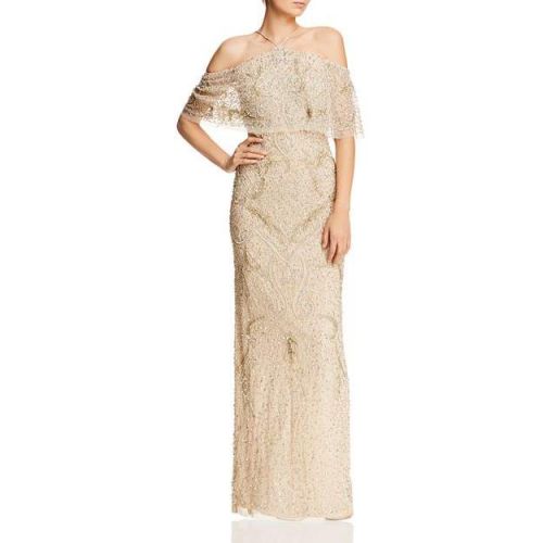  Aidan Mattox Cold-Shoulder Beaded Gown - 100% Exclusive