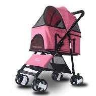 Aidashine 3-in-1 Dog/Cat/Pet Stroller (Travel Carrier + Car Seat +Stroller) with Detach Carrier/EVA Solid Tires/Steel Frame/for Medium & Small Pets,Pink