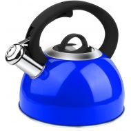 AIDEA Tea Kettle, 2 Quart Whistling Stainless Steel Tea Kettle for Stovetop (Blue)…