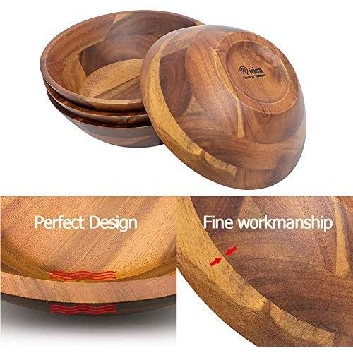  [아마존베스트]AIDEA Wooden Bowls, Salad Bowl 7 Inch Set of 4