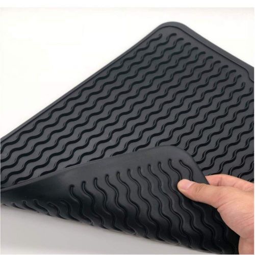  [아마존 핫딜]  [아마존핫딜]Aifusi Abtropfmatte grosse Spuelbeckenmatte aus Silikon, Durable Kitchen Drainer pad mit hitzebestandigem Untersetzer, Spuelmaschinenfest fuer die Ablage von Besteck & Geschirr, Schwarz