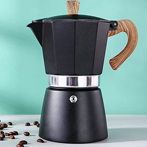  Aifusi 6 Cup Stovetop Espresso Maker, Moka Pot 10 oz Manual Cuban Coffee Percolator Machine Premium Aluminum Moka Italian Espresso Greca Coffee Maker Brewer Percolator