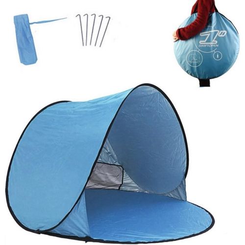  Aigo Easy Set-up Beach Tent Automatic Pop Up Instant Beach Shade Portable Outdoors Portable Family Sun Shelter with Carry Case (for 2-3 Persons) Best Gifts for Holidays