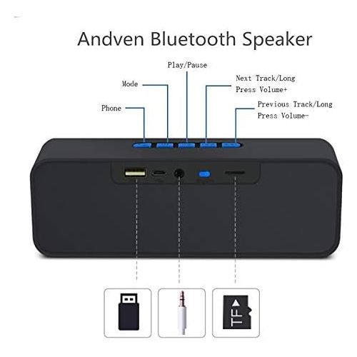  [아마존베스트]-Service-Informationen Aigoss S3 Wireless Bluetooth Speaker, V4.2 Portable Stereo Speaker with Built-in Dual Driver & Hands-Free Calling, HD Audio and FM Radio - Blue