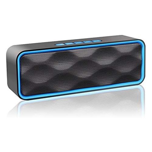  [아마존베스트]-Service-Informationen Aigoss S3 Wireless Bluetooth Speaker, V4.2 Portable Stereo Speaker with Built-in Dual Driver & Hands-Free Calling, HD Audio and FM Radio - Blue