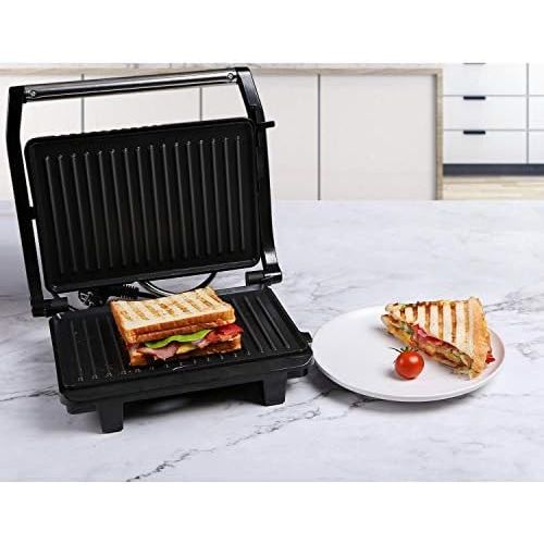  Aigostar Kontaktgrill, Multi-Grill, Sandwichtoaster,1000 Watt, Kaltetaste, Nonstick, Lichtanzeige, BPA frei, Silber,Hett 30HHJ