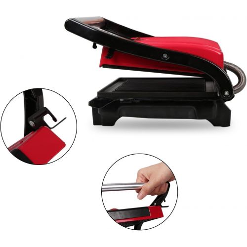  Aigostar Sandwichmaker,Panini Grill 700W Leistung, Cool-Touch-Griff, antihaftbeschichtete Platten BPA-frei, rot und schwarz