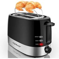 Aigostar Toaster,850W,7 einstellbare Braunungsstufe + Auftau- & Aufwarmfunktion,2breite Toastschlitze