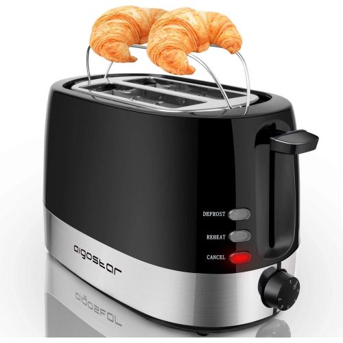  Aigostar Toaster,850W,7 einstellbare Braunungsstufe + Auftau- & Aufwarmfunktion,2breite Toastschlitze