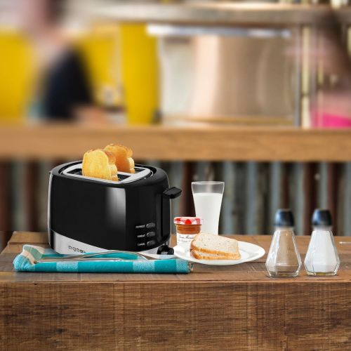  Aigostar Toaster,850W,7 einstellbare Braunungsstufe + Auftau- & Aufwarmfunktion,2breite Toastschlitze