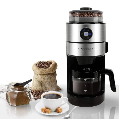  AigostarKaffa30LHX- KaffeemaschineFiltermaschinemitMuehle,680-820W,800mL,Tropfsicher,AutomatischeAbschaltung,PTC-Hitzeschutz 