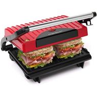 [아마존베스트]Aigostar Sandwichmaker,Panini Grill 700W Leistung, Cool-Touch-Griff, antihaftbeschichtete Platten BPA-frei, rot und schwarz