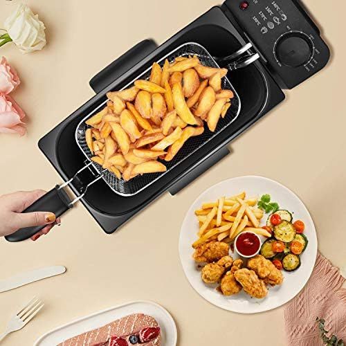  [아마존베스트]Aigostar Semi-Professional Fryer Stainless Steel 2200 Watts 3 Litres BPA Free