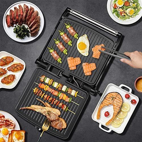  [아마존베스트]Aigostar Electric Contact Grill Table Grill Panini Maker Sandwich Maker 1500 W Silver