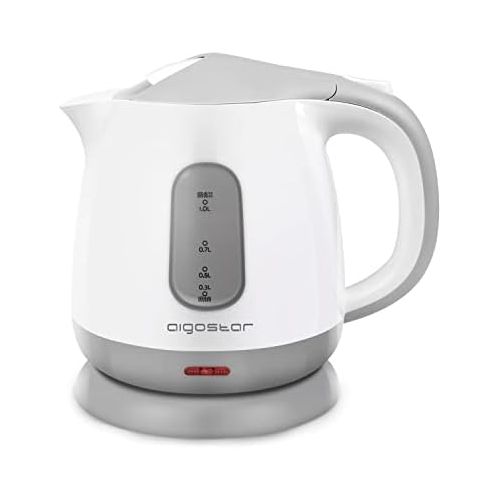  [아마존베스트]Aigostar Romeo 30HIP Kettle 1100 Watt, 1 Litre Compact Boiler, Automatic Shut-Off with Dry Protection, BPA-Free, Brown Disposable packaging.