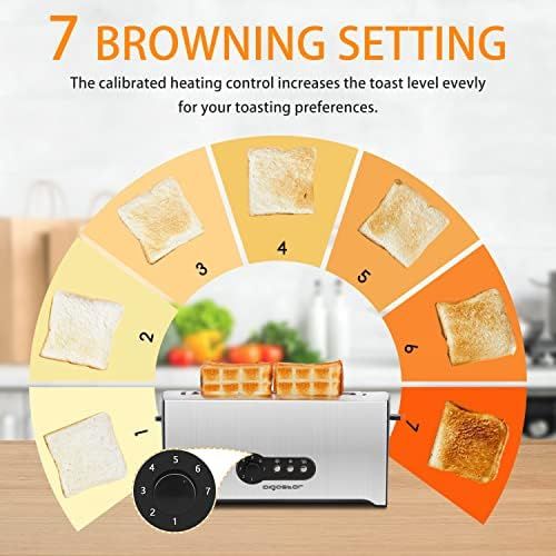  [아마존베스트]Aigostar Toaster, 7 Adjustable Browning Levels + Defrosting & Warming Function, 2 Wide Toast Slots, 750W, Toaster Black