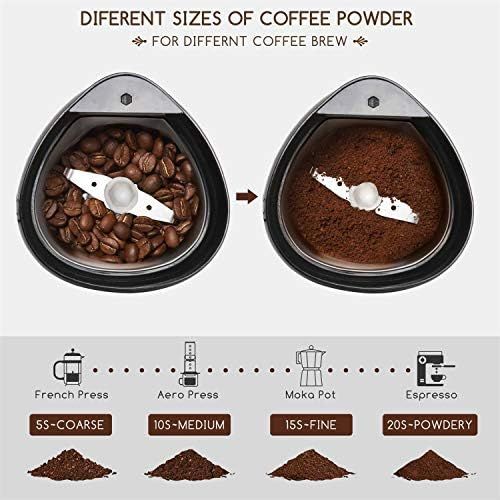  [아마존베스트]Aigostar Electric Coffee Grinder Adjustable Grinding Degree