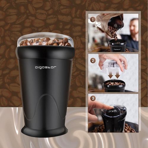  [아마존베스트]Aigostar Electric Coffee Grinder Adjustable Grinding Degree