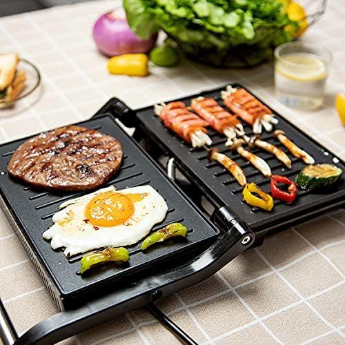  Aigostar Samson 30KLU XXL Contact Grill, Panini Grill, Sandwich Maker, 2000 Watts, Stainless Steel with Non Stick Coating, Opens 180 Degrees, Temperature Control