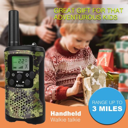  [아마존베스트]Aikmi Walkie Talkies for Kids 22 Channel 2 Way Radio 3 Miles Long Range Handheld Walkie Talkies Durable Toy Best Birthday Gifts for 6 Year Old Boys and Girls fit Adventure Game Cam