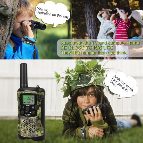  [아마존베스트]Aikmi Walkie Talkies for Kids 22 Channel 2 Way Radio 3 Miles Long Range Handheld Walkie Talkies Durable Toy Best Birthday Gifts for 6 Year Old Boys and Girls fit Adventure Game Cam