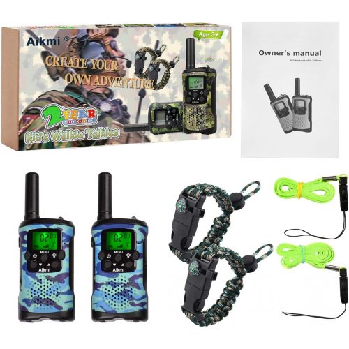  [아마존베스트]Aikmi Walkie Talkies for Kids 22 Channel 2 Way Radio 3 Miles Long Range Handheld Walkie Talkies Durable Toy Best Birthday Gifts for 6 Year Old Boys and Girls fit Adventure Game Cam