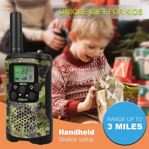  [아마존베스트]Aikmi Kids Walkie Talkies Boy Toys - Gifts for Children Over 4 Years Old 22 Channel 2 Way Radio 3 Miles Long Range Fit Outdoor Adventure Game Camp Hunt Trip Girls Boys Birthday Gifts Toy