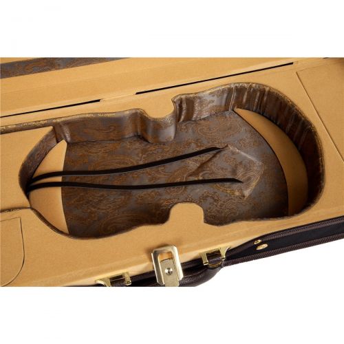  Aileen 4/4 Full Size Luxury Vintage Pattern Lightweight Oblong Hard Violin Case with Hygrometer and Carry Straps