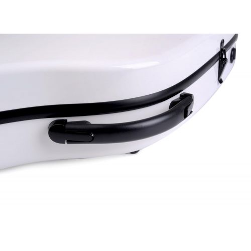  Aileen Violin Hard Case 4/4 Full Size Luxury Fiberglass with Hygrometer Suspension, White