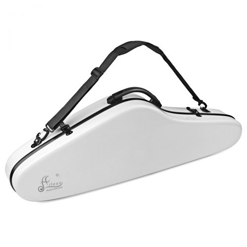  Aileen Violin Hard Case 4/4 Full Size Luxury Fiberglass with Hygrometer Suspension, White