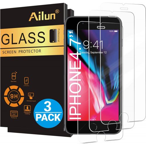  [아마존베스트]Ailun Screen Protector Compatible with iPhone 8 7 6s 6 4.7 Inch 3 Pack 2.5D Edge Tempered Glass Compatible with iPhone 7 8 6s 6 Case Friendly