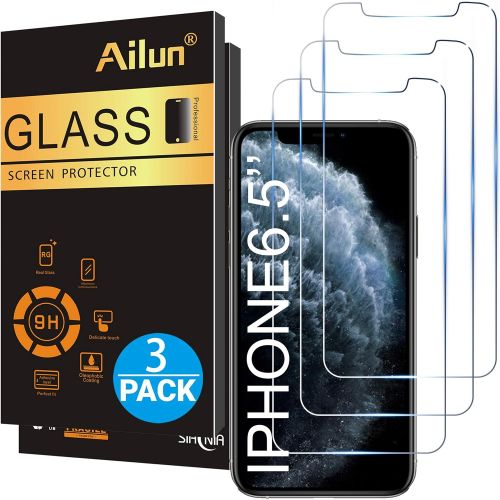  [아마존베스트]Ailun Compatible with Apple iPhone Xs Max Screen Protector 3 Pack 6.5 Inch 2018 Release Tempered Glass 0.33mm Anti Scratch Advanced HD Clarity Work with Most Case