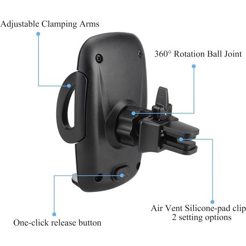  [아마존베스트]Ailun Car Phone Mount Air Vent Cellphone Holder Cradle 2Pack Universal Compatible with iPhone X Xs XR Xs Max 7 8 8Plus Compatible with Galaxy s10 S9 S8 Plus and More Smartphones Bl