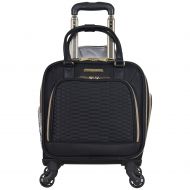 Aimee Kestenberg Women’s Florence 16” Polyester Twill 4-Wheel Underseater Carry-on Luggage, Black